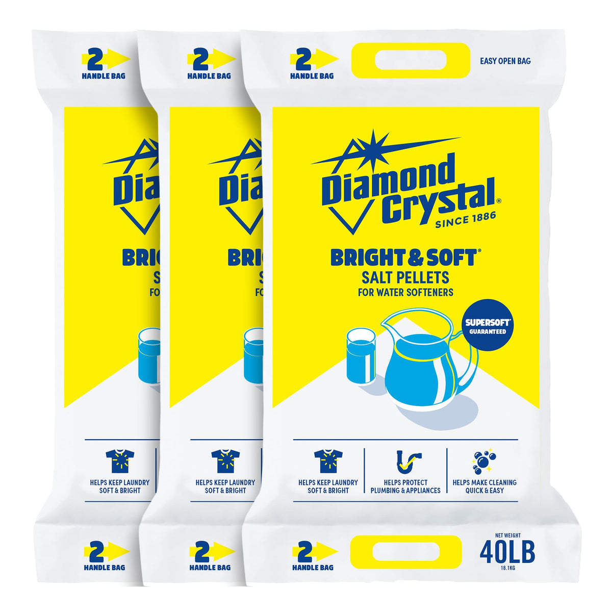 3 Pack Water Softener Salt Pellets, 40 Pounds G5111