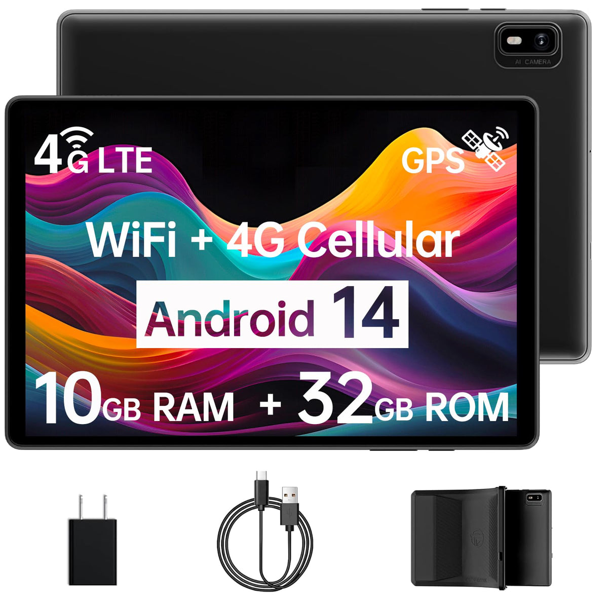 Android 14 Tablet with Sim Card Slot 10GB+32GB 10 inch Tablet L9376