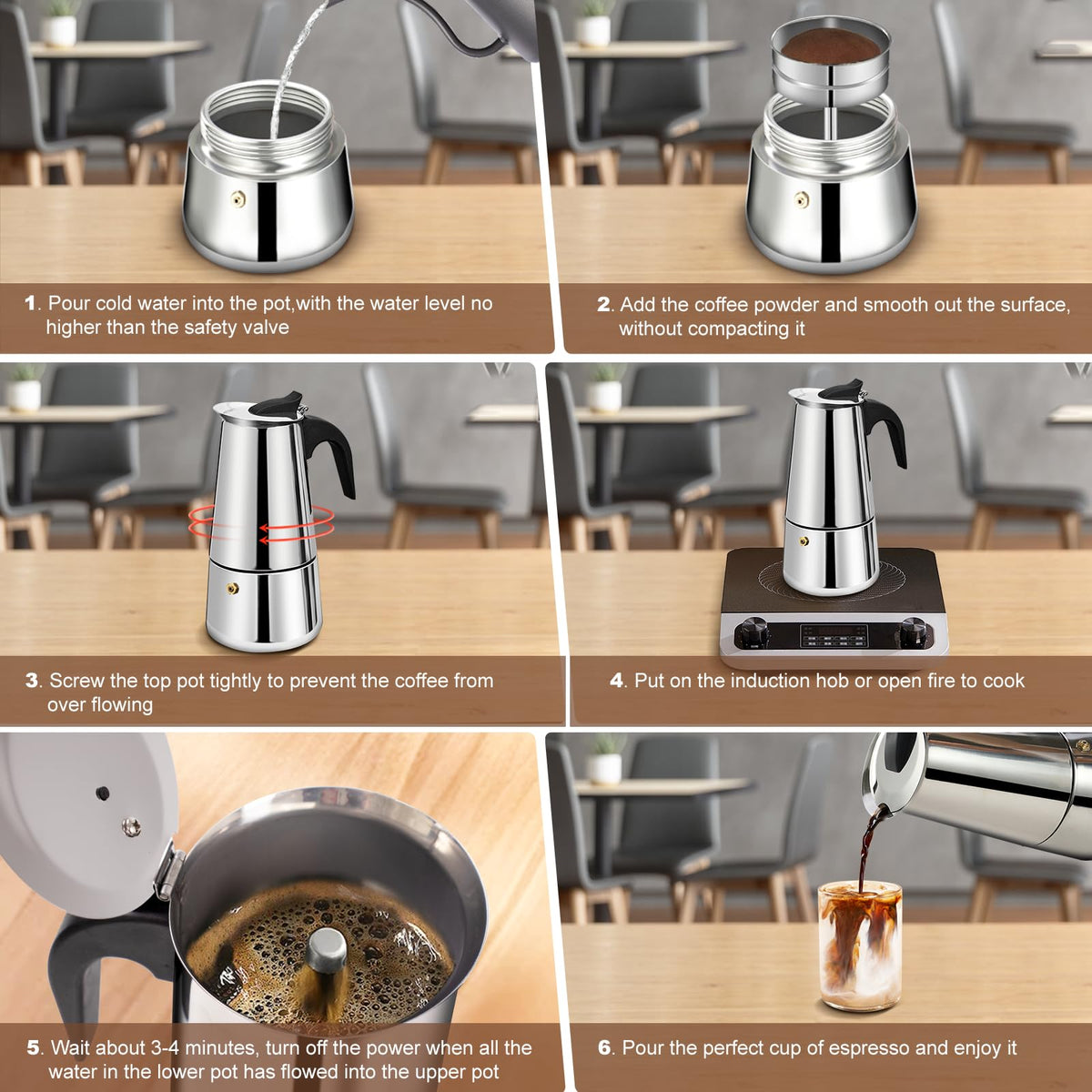 12 Cup Stainless Steel Stovetop Espresso Moka Pot 600ml M5301