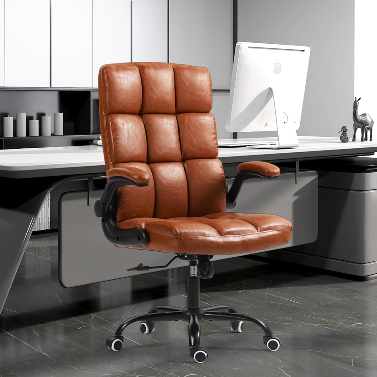 Executive Office Chair, PU Leather Ergonomic Desk Chair W403