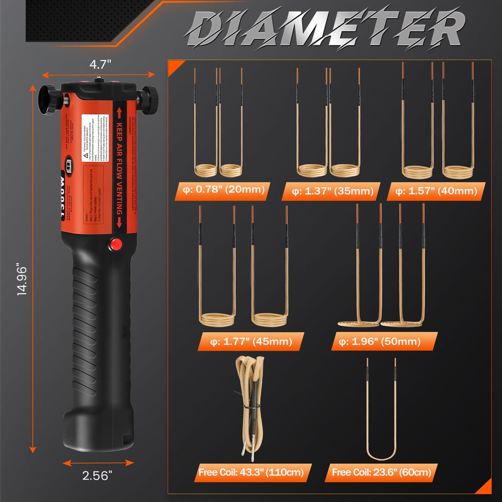 1500W Induction Heater Bolt Removal Kit with Case D642565