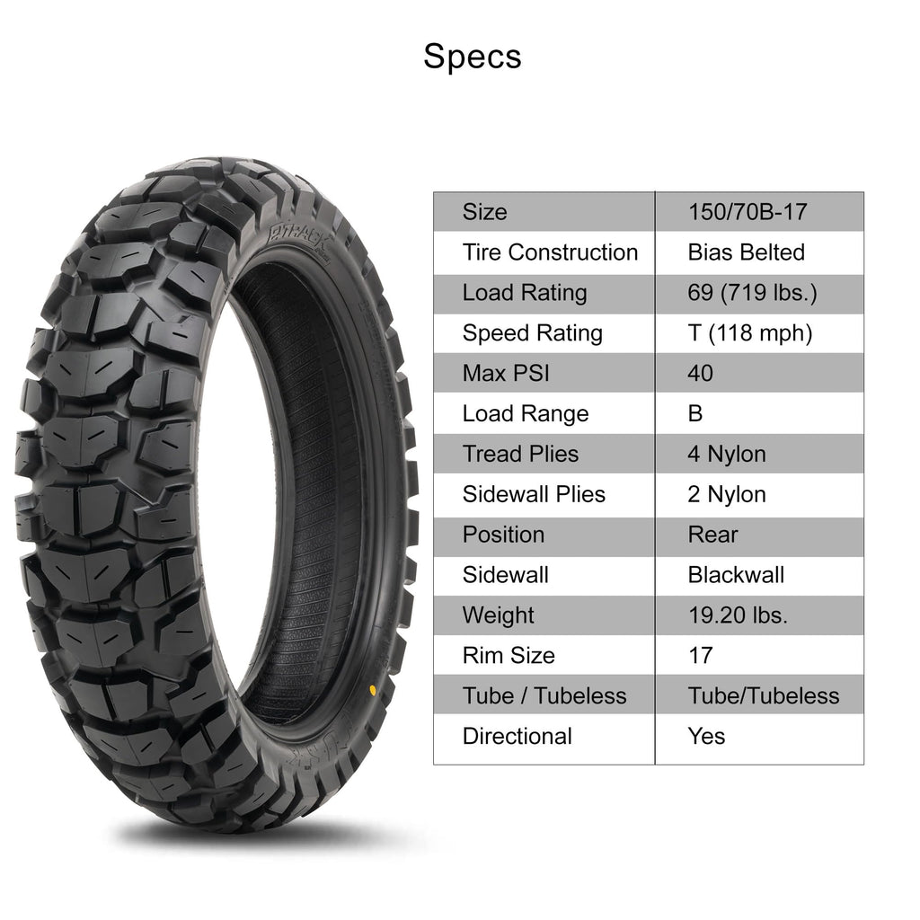 150/70B-17 Adventure Motorcycle Tire O970930