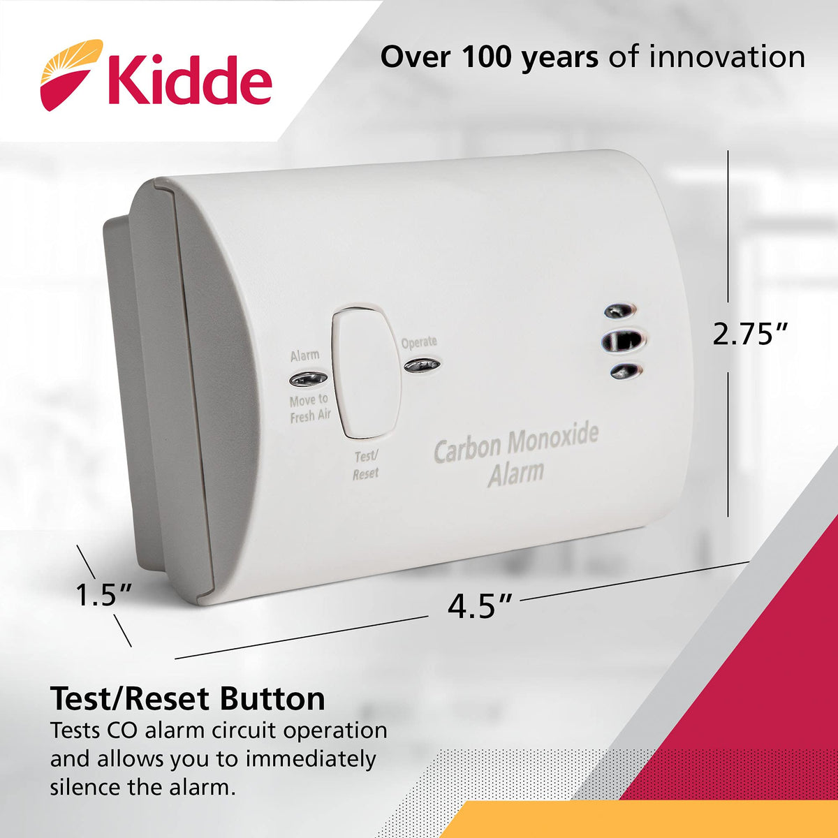 Carbon Monoxide Detector, Battery Powered CO Alarm G30810
