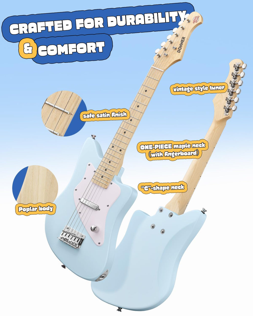 30 Inch Kids Electric Guitar Beginner Kit Blue O485351