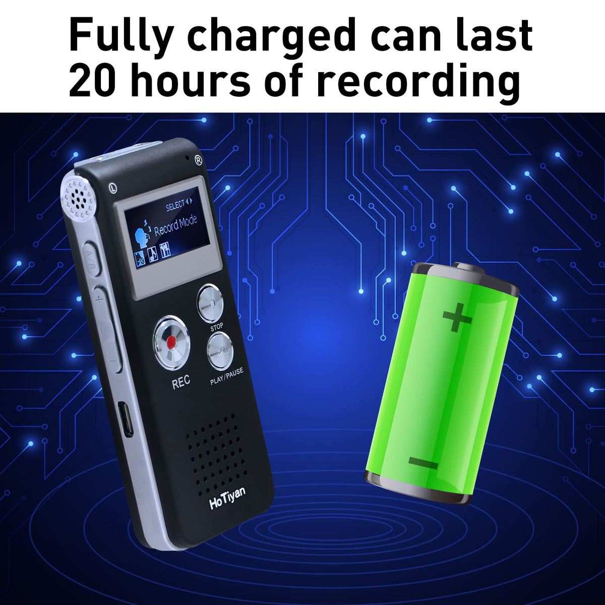8GB Voice Activated Digital Audio Recorder M4426