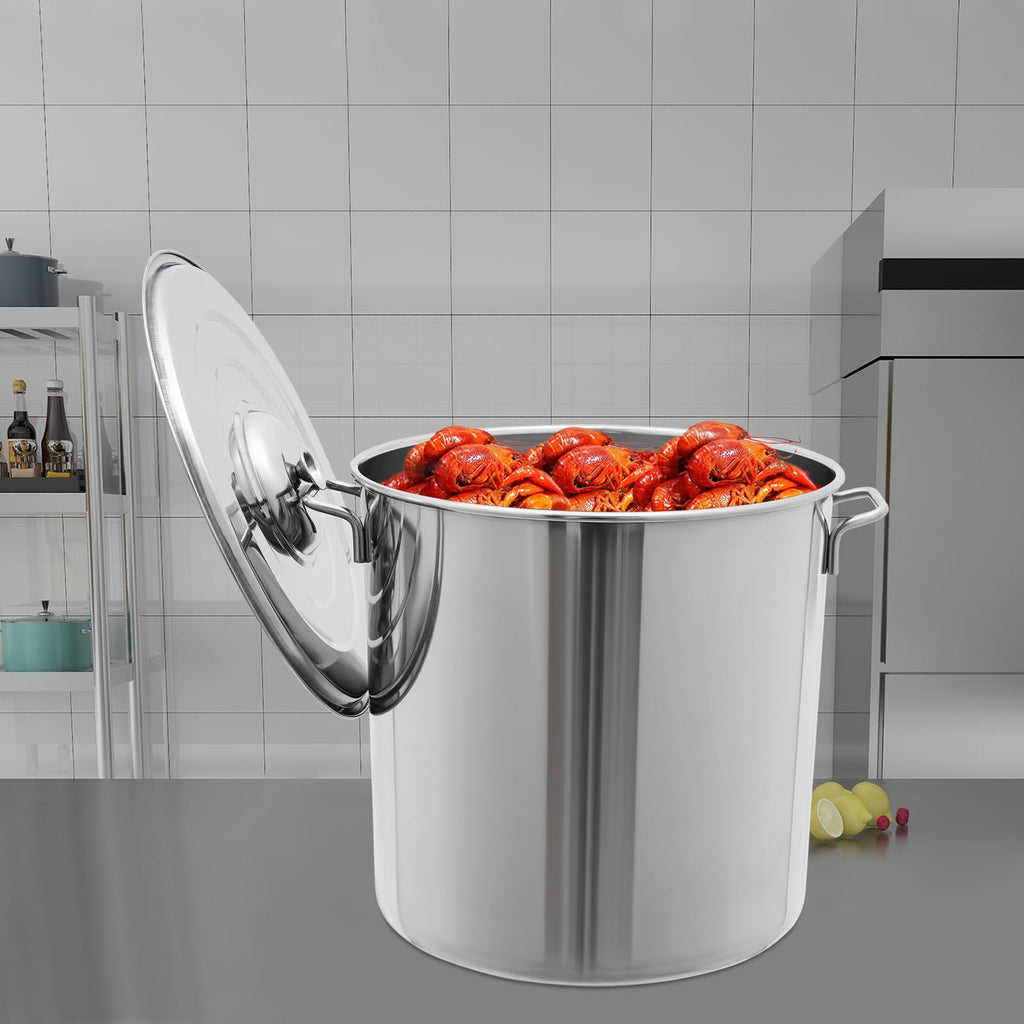 Stainless Steel 40L Stockpot with Basket Lid R44145