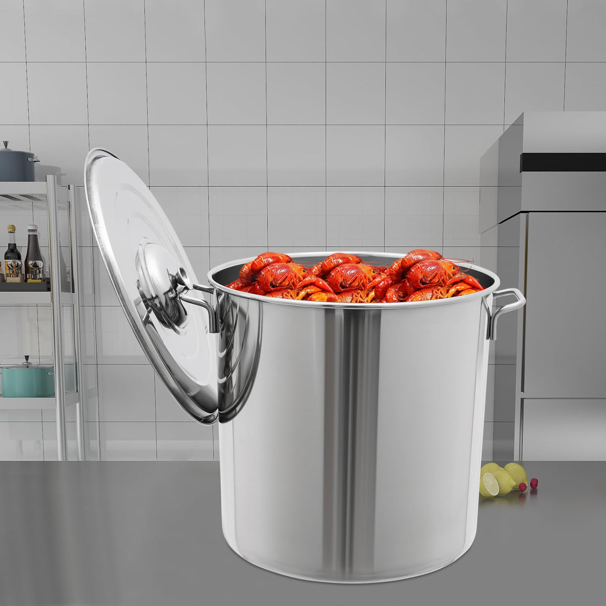 Stainless Steel 40L Stockpot with Basket Lid R44145