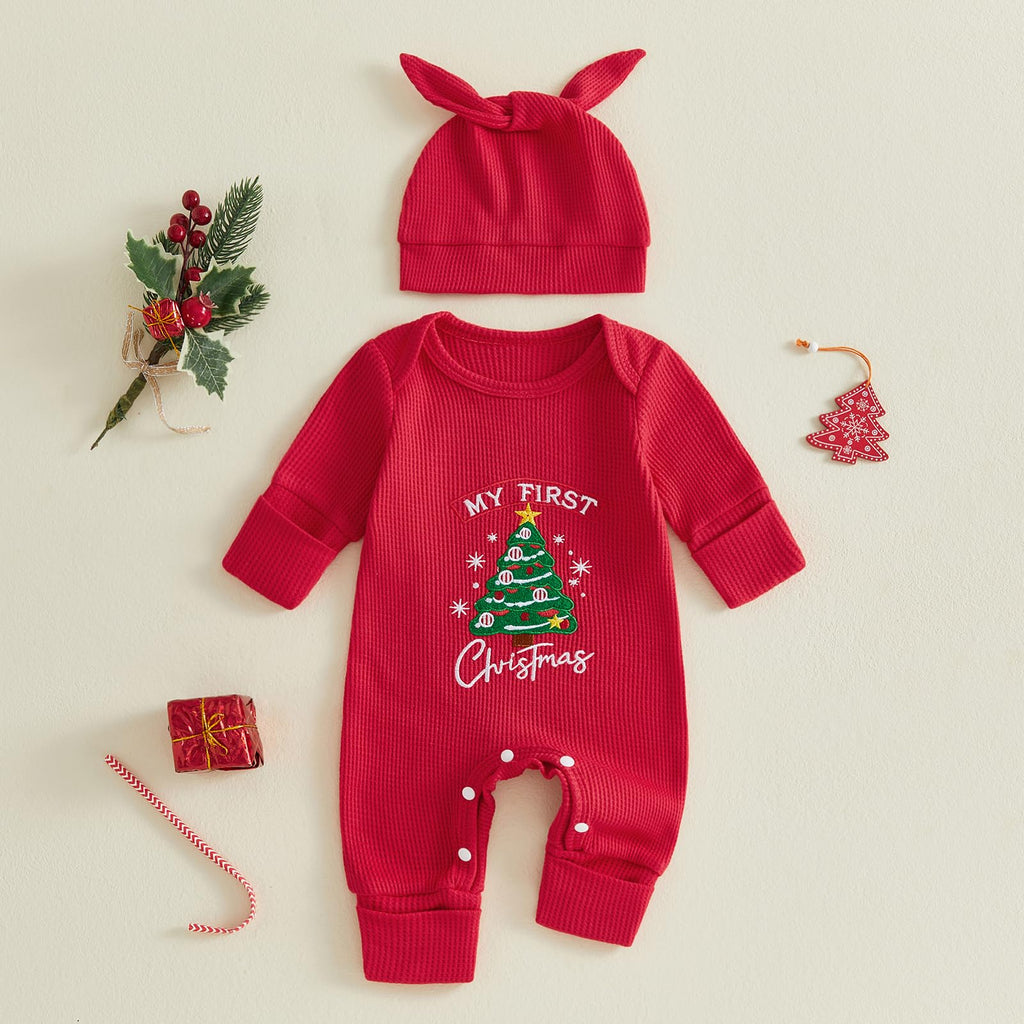 Christmas Baby Romper Jumpsuit Hat Set R463314