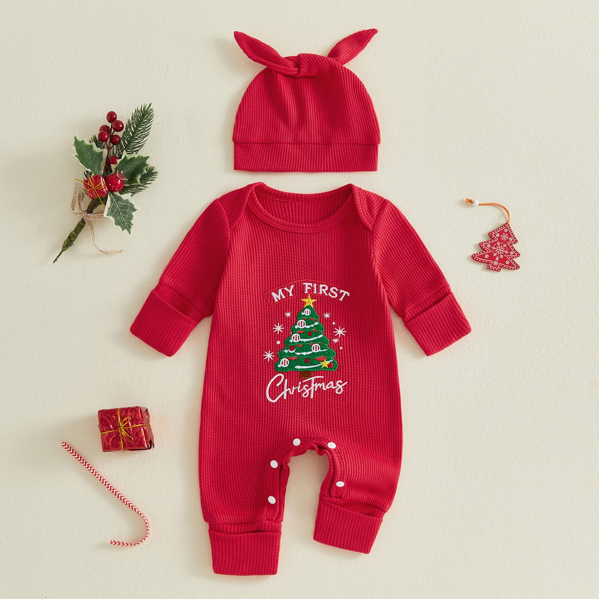 Christmas Baby Romper Jumpsuit Hat Set R463314