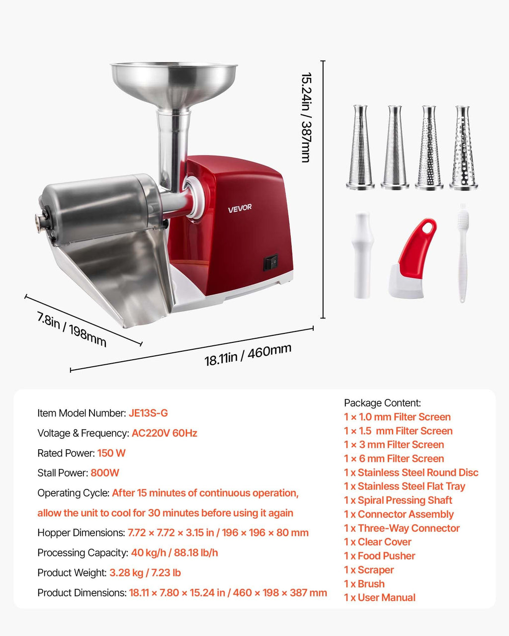 Electric Tomato Strainer 800W K93765