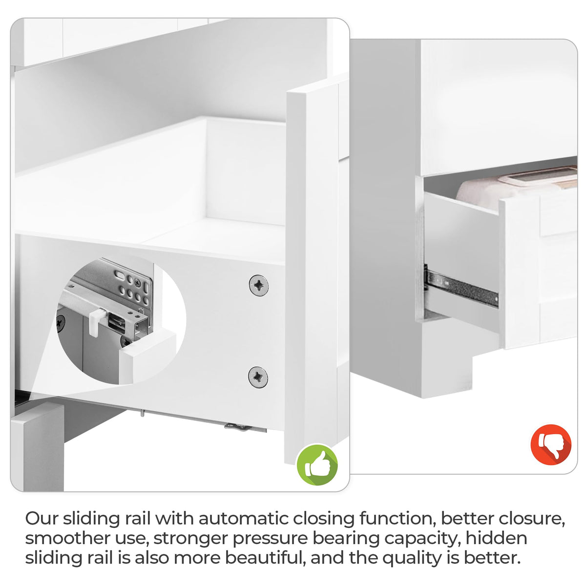 24" White Bathroom Vanity with Sink S8980