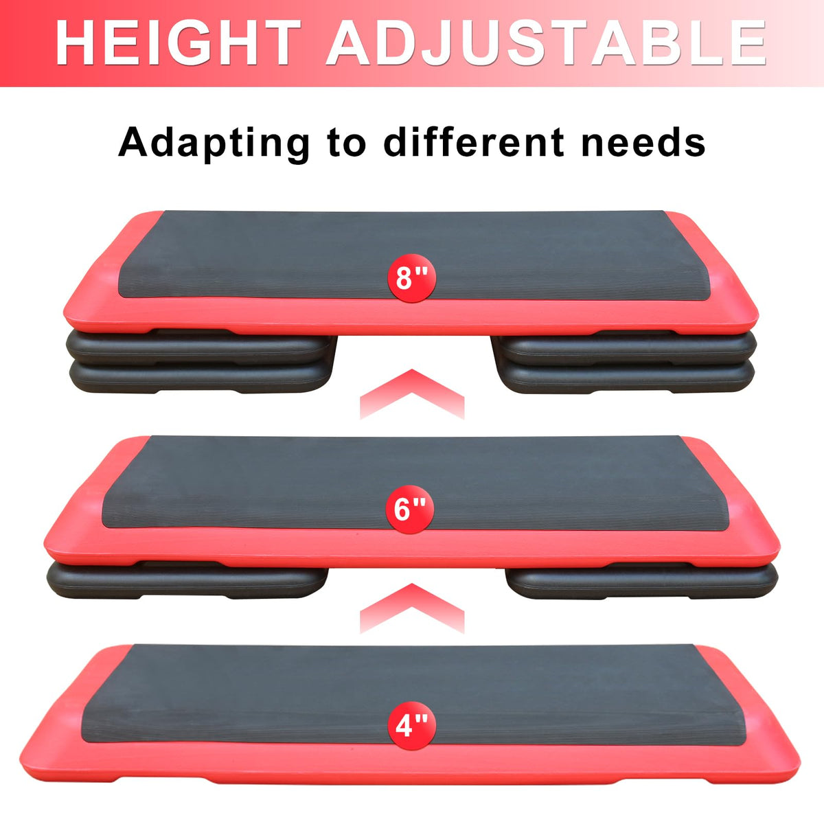 Height Adjustable Aerobic Step Platform with Risers Z434