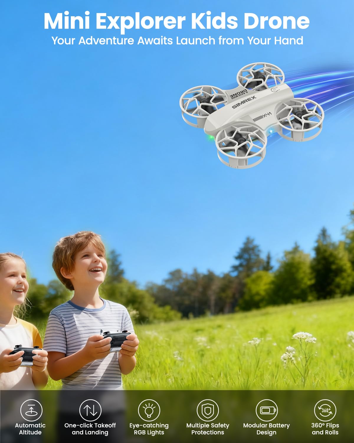Mini Drone with 360° Flip & LED Lights, Gray P908