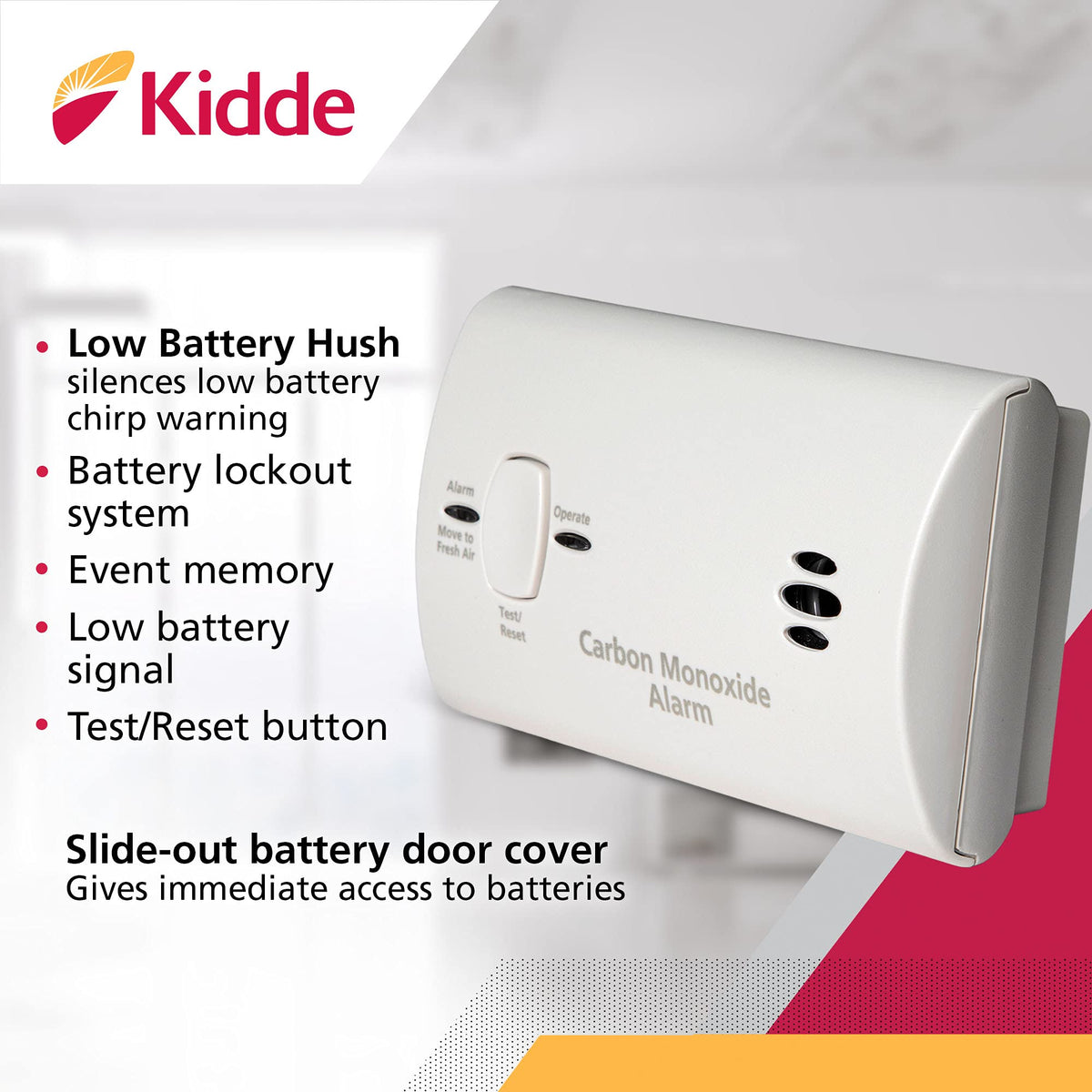 Carbon Monoxide Detector, Battery Powered CO Alarm G30810
