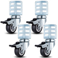 4 Pack Black Swivel Caster Wheels with Top Brake Q290784