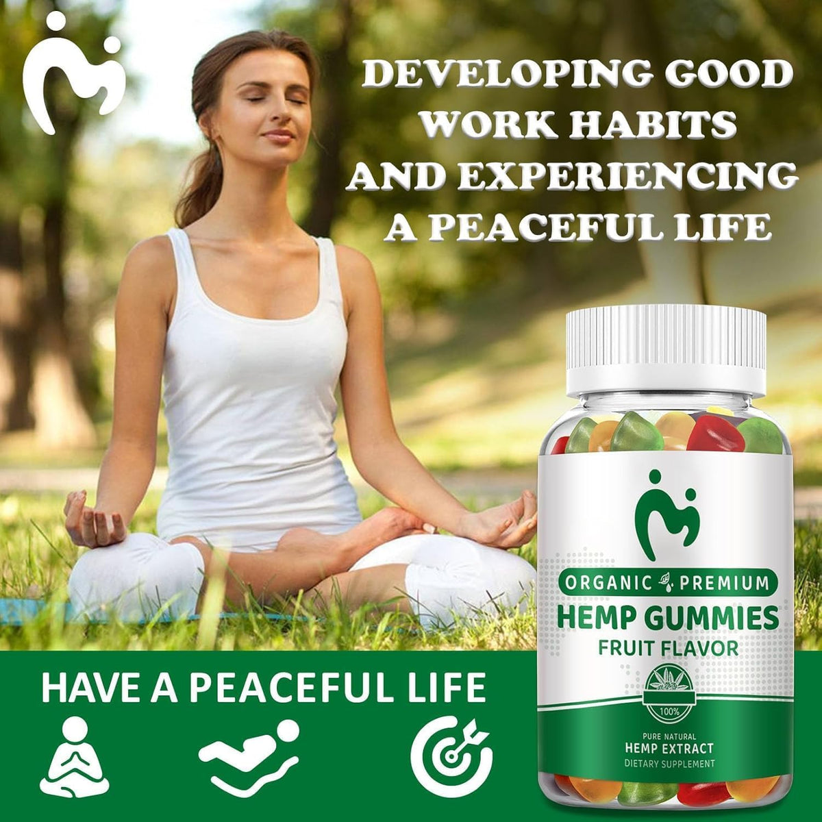 Hemp Gummies Extra Strength Vegan Low Sugar 3 Pack U458756