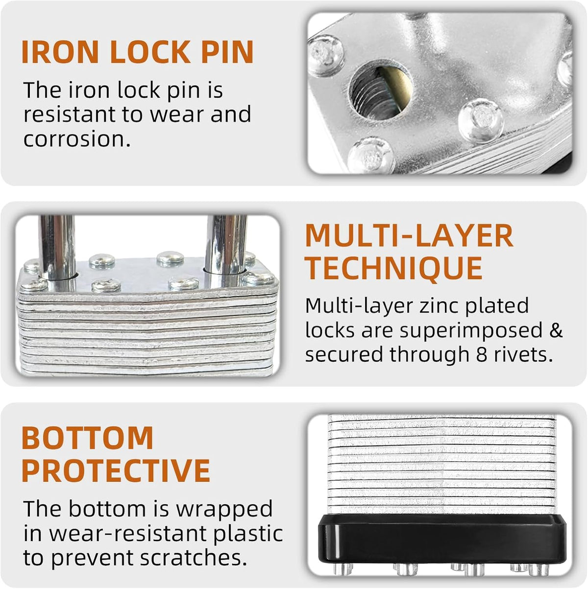 4 Pack Heavy Duty Laminated Padlocks with Same Key Q4472