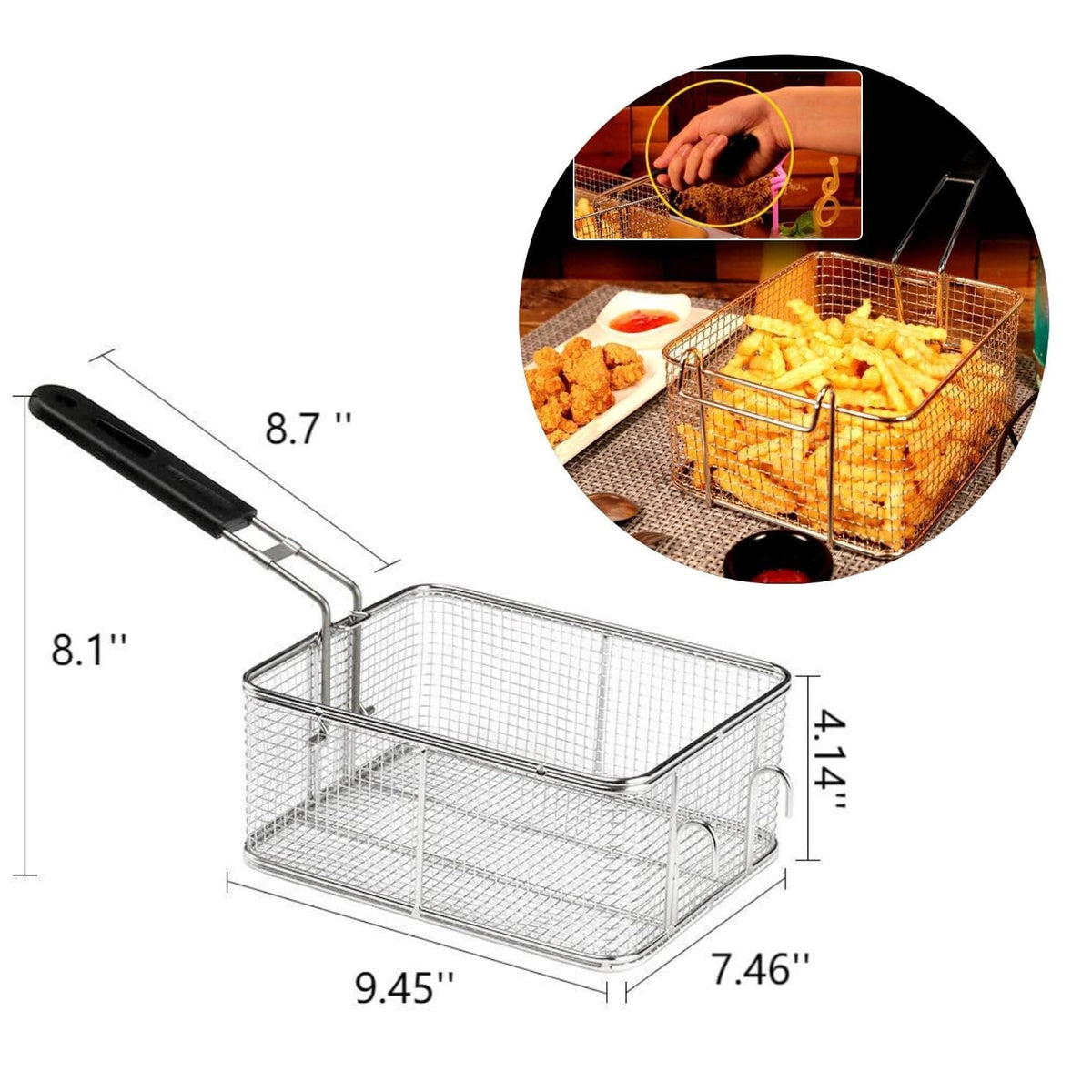 Stainless Steel Deep Fry Basket H459