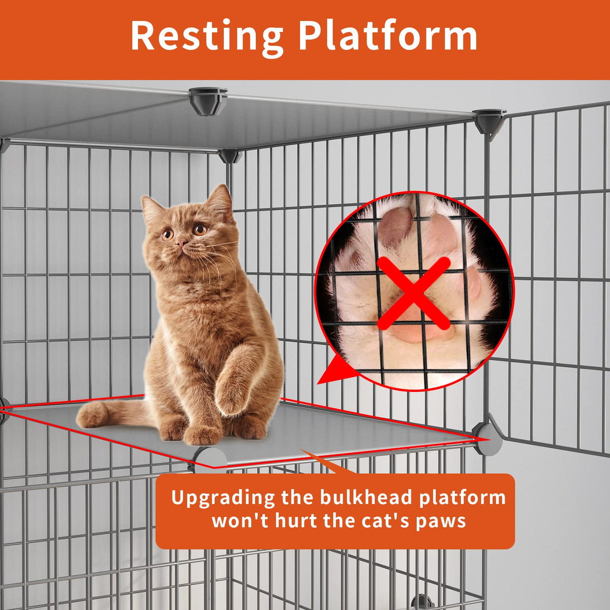 Large 4-Tier Cat Cage with Litter Box D986936