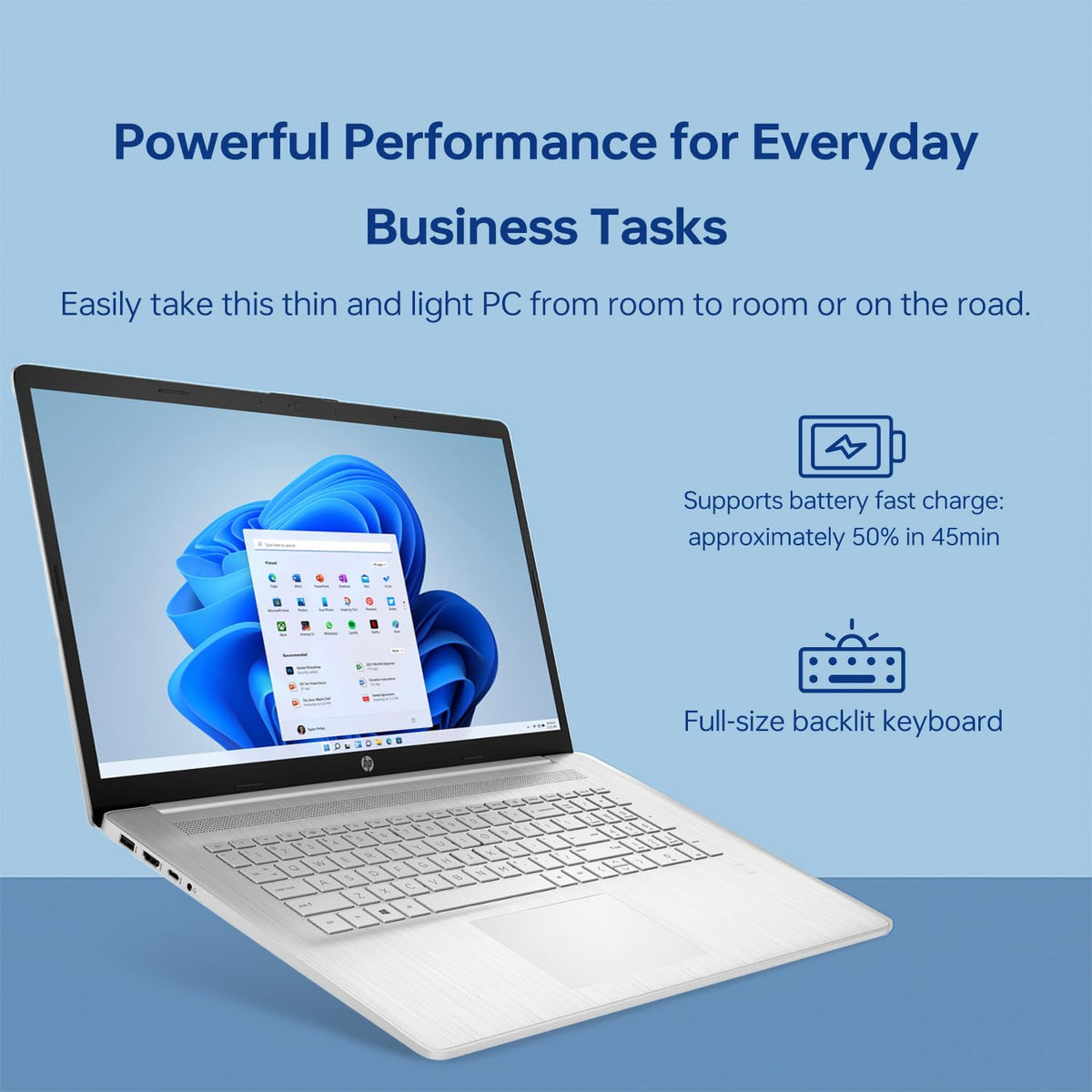 17.3" HD+ Touchscreen Laptop, Intel Core i7, 32GB RAM, 1TB SSD, Silver M2371