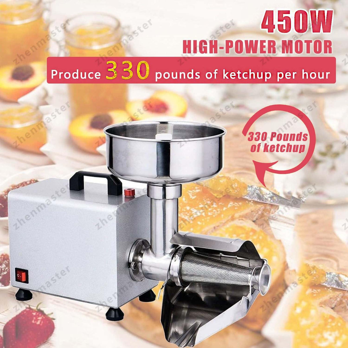 450W Stainless Steel Electric Tomato Strainer B344