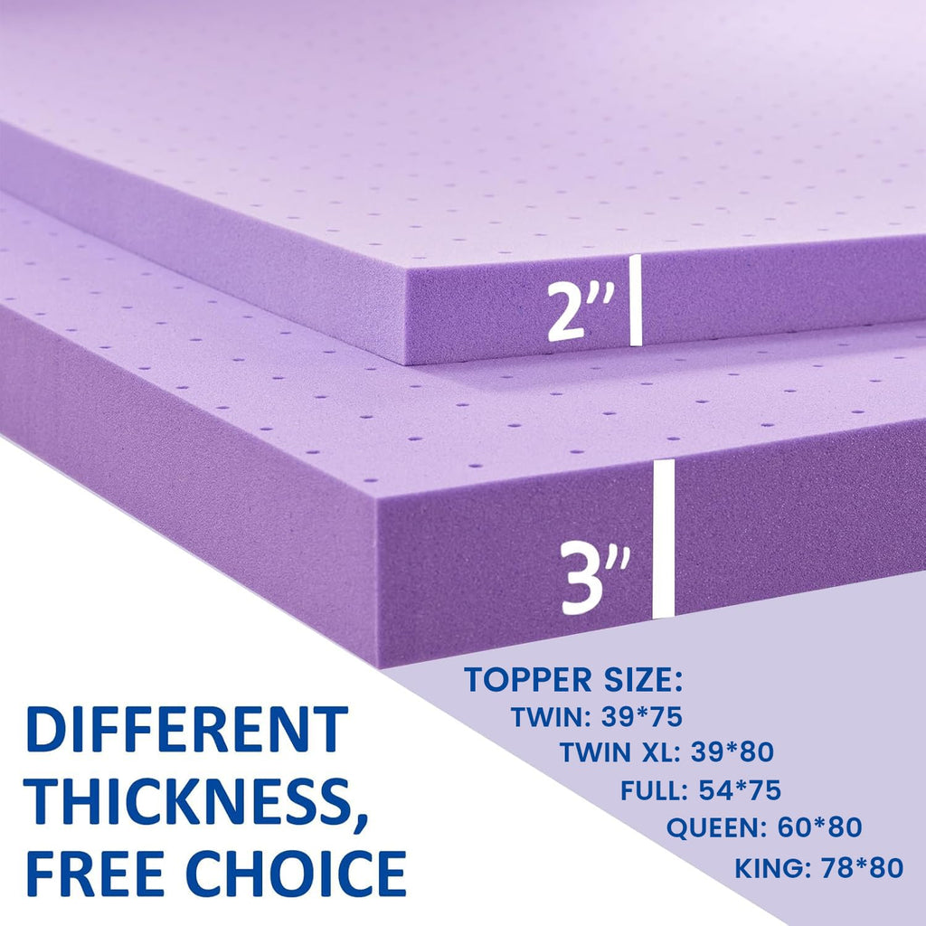 3 Inch Gel Memory Foam Mattress Topper Twin Size W362