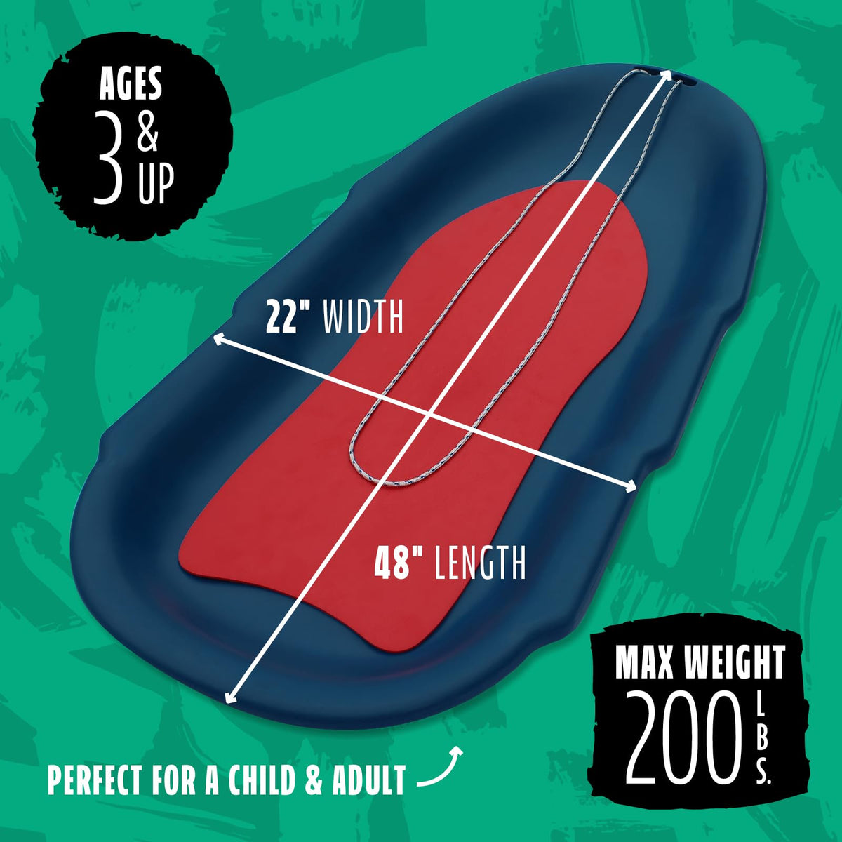 Heavy Duty Plastic Snow Sled N418