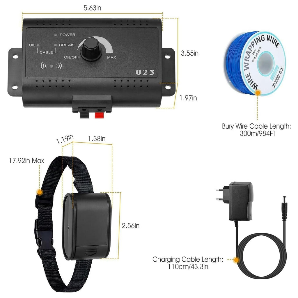 Electronic Dog Fence, In-ground/Aboveground Pet Containment System, Waterproof Training Collar I812