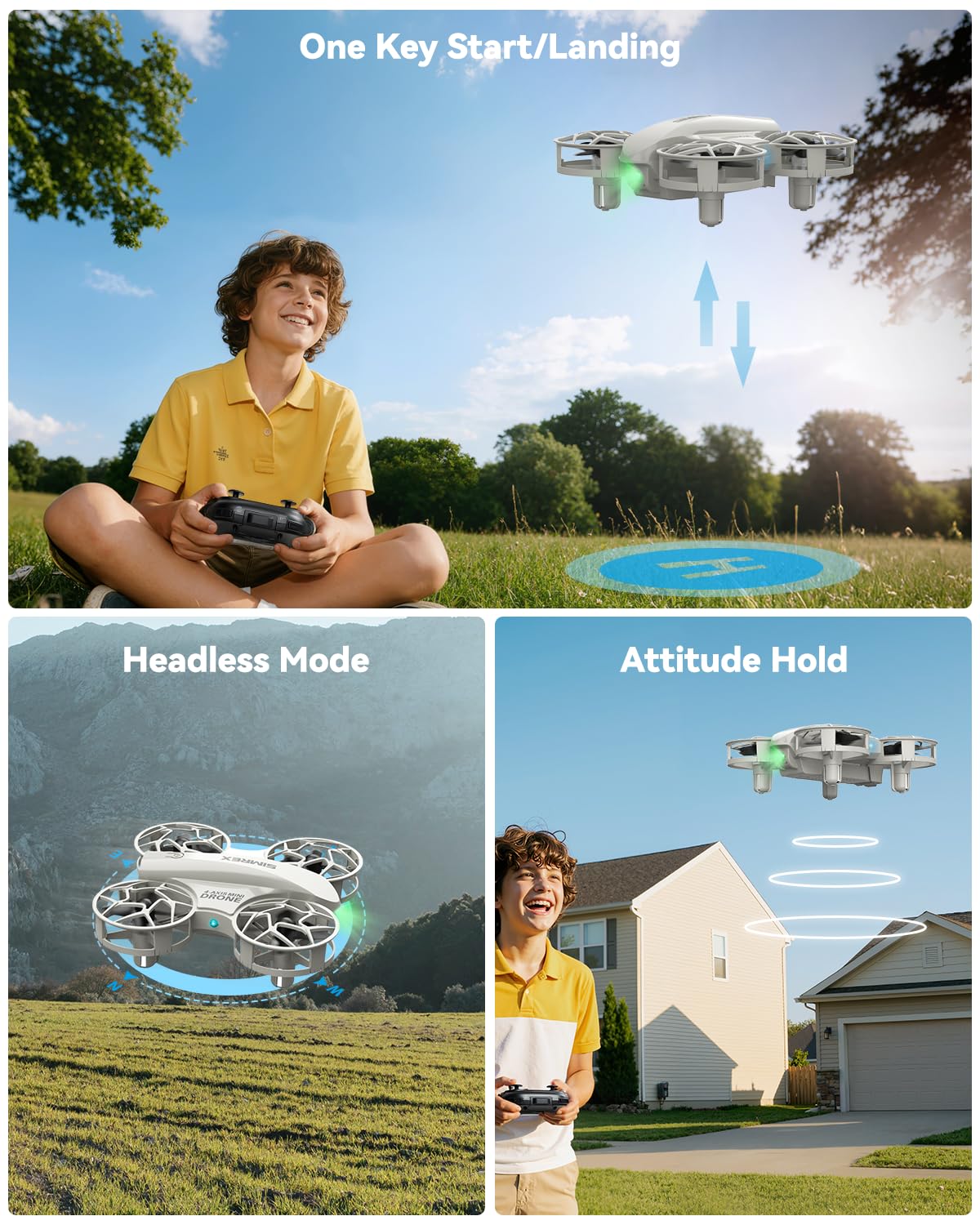 Mini Drone with 360° Flip & LED Lights, Gray P908