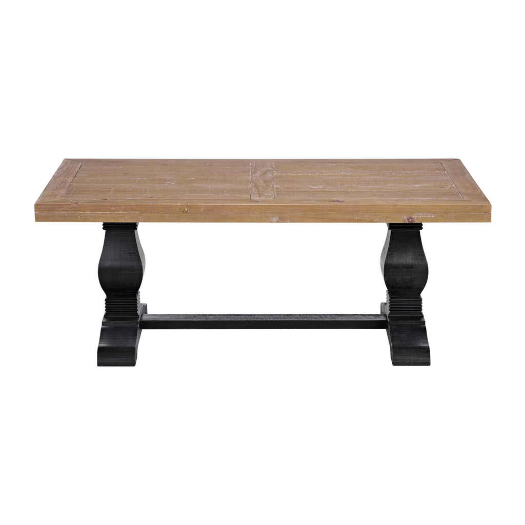 Solid Wood Coffee Table, Black and Driftwood T340