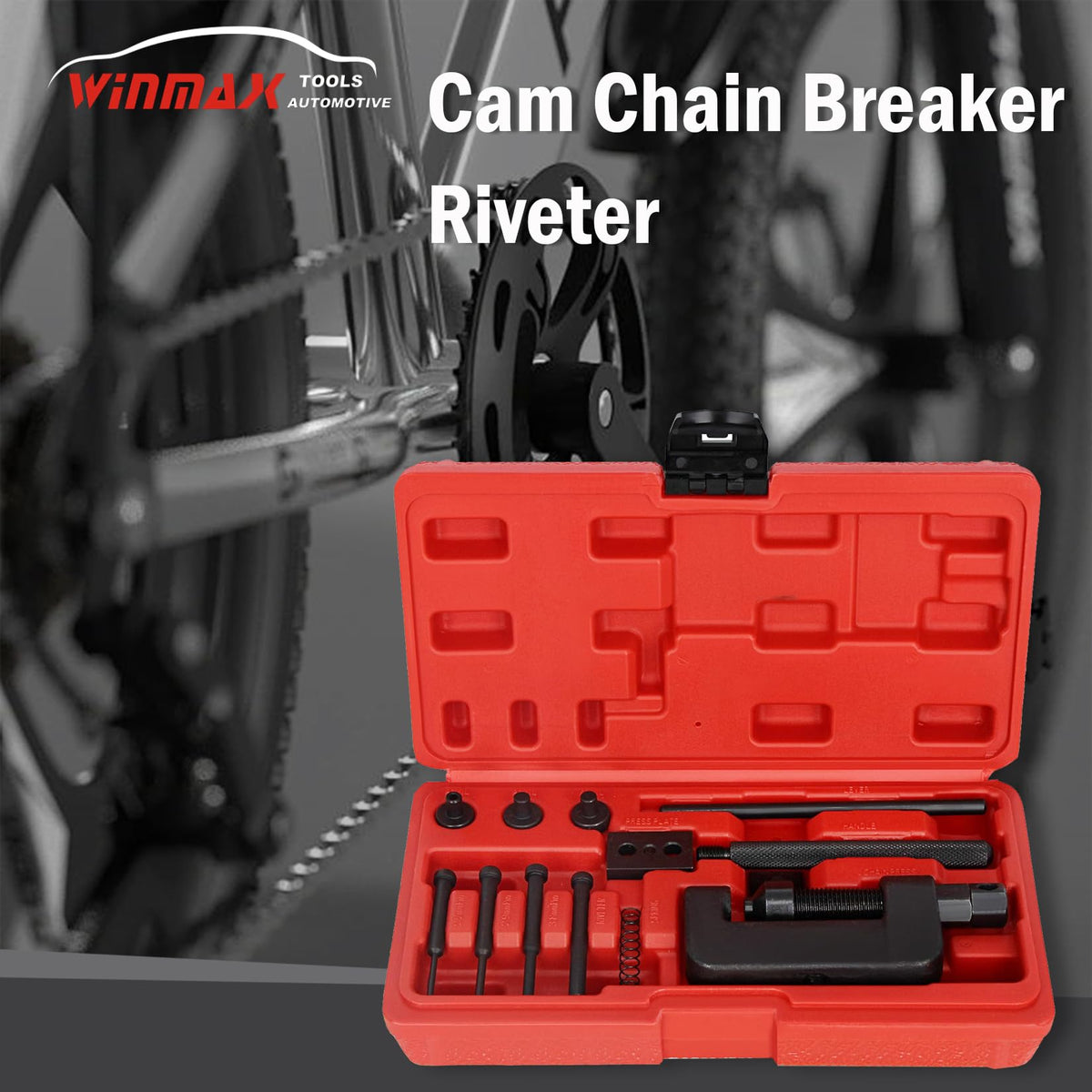 13 Pc Motorcycle Chain Breaker and Riveting Tool Kit D541884