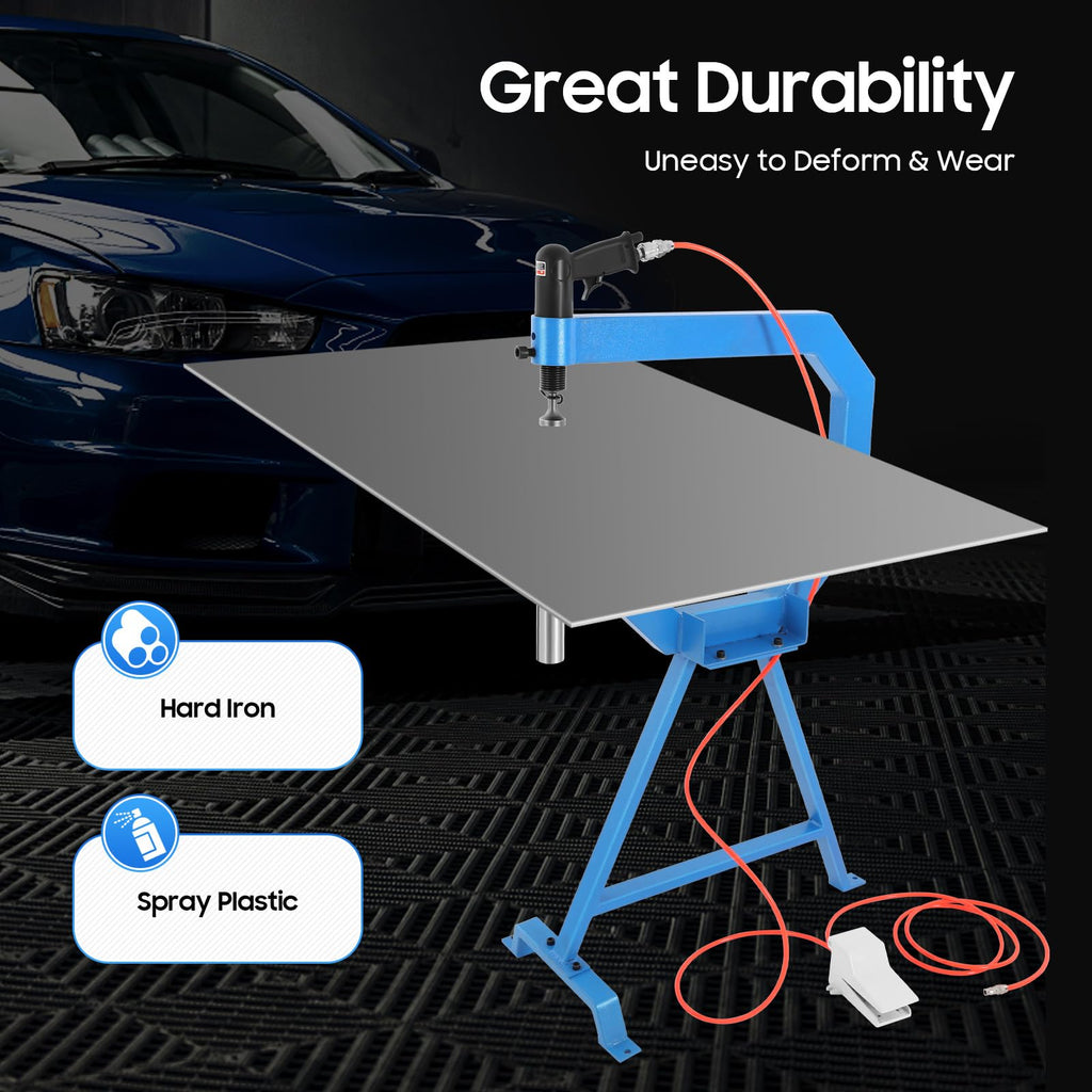 4" Pneumatic Planishing Hammer, 875-1350 RPM Metal Shrinker Stretcher with Cast-Iron Stand, Foot Pedal R321