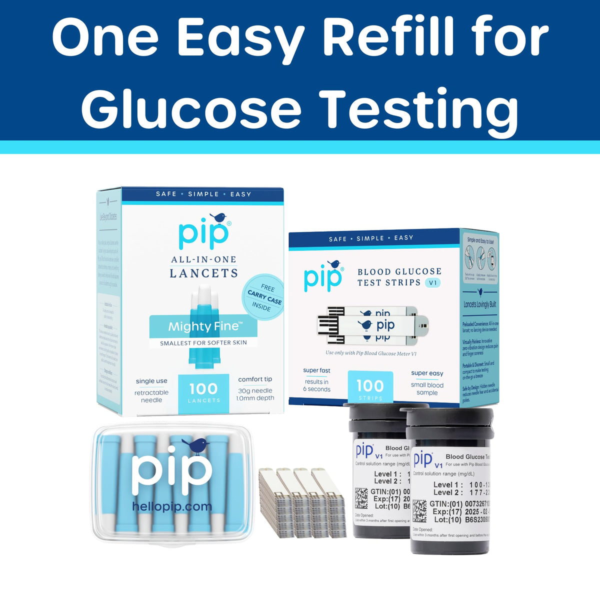 Blood Glucose Test Strips and Lancets 100 Count 30G 1.0mm L446