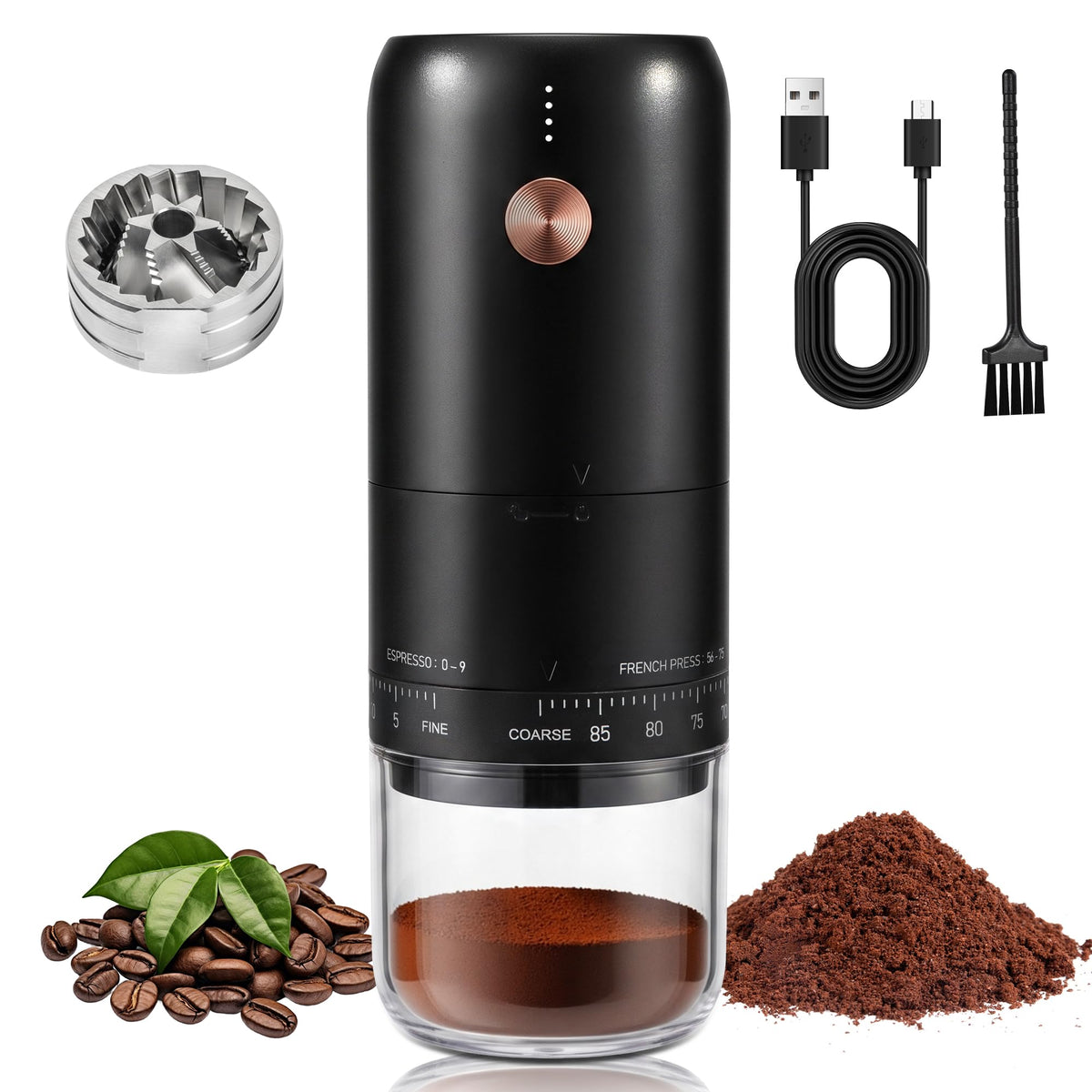 Portable Electric Burr Coffee Grinder H492