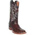 Brown Ostrich Print Leather Cowboy Boots R848