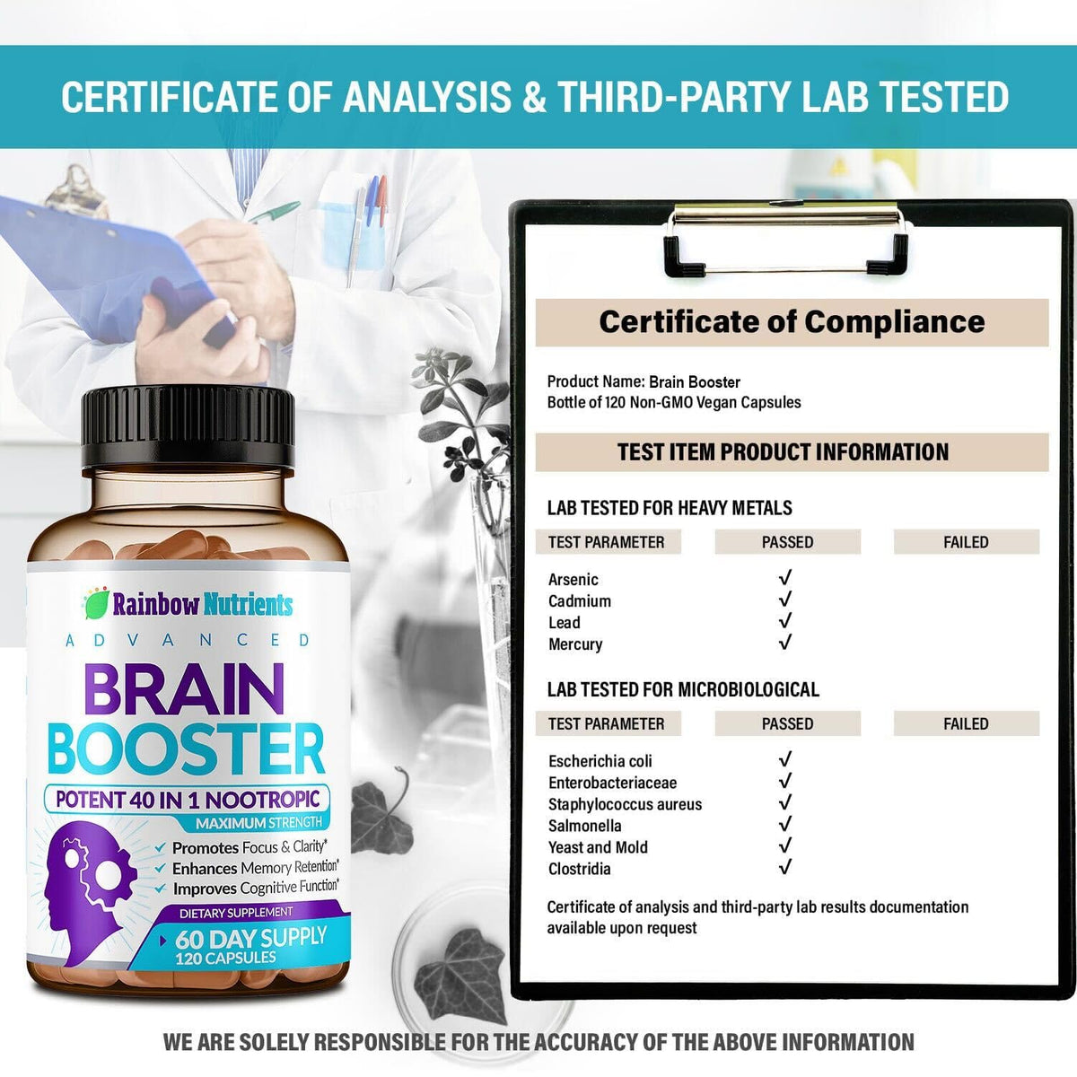120 V Capsules Brain Support Supplement with DMAE R235