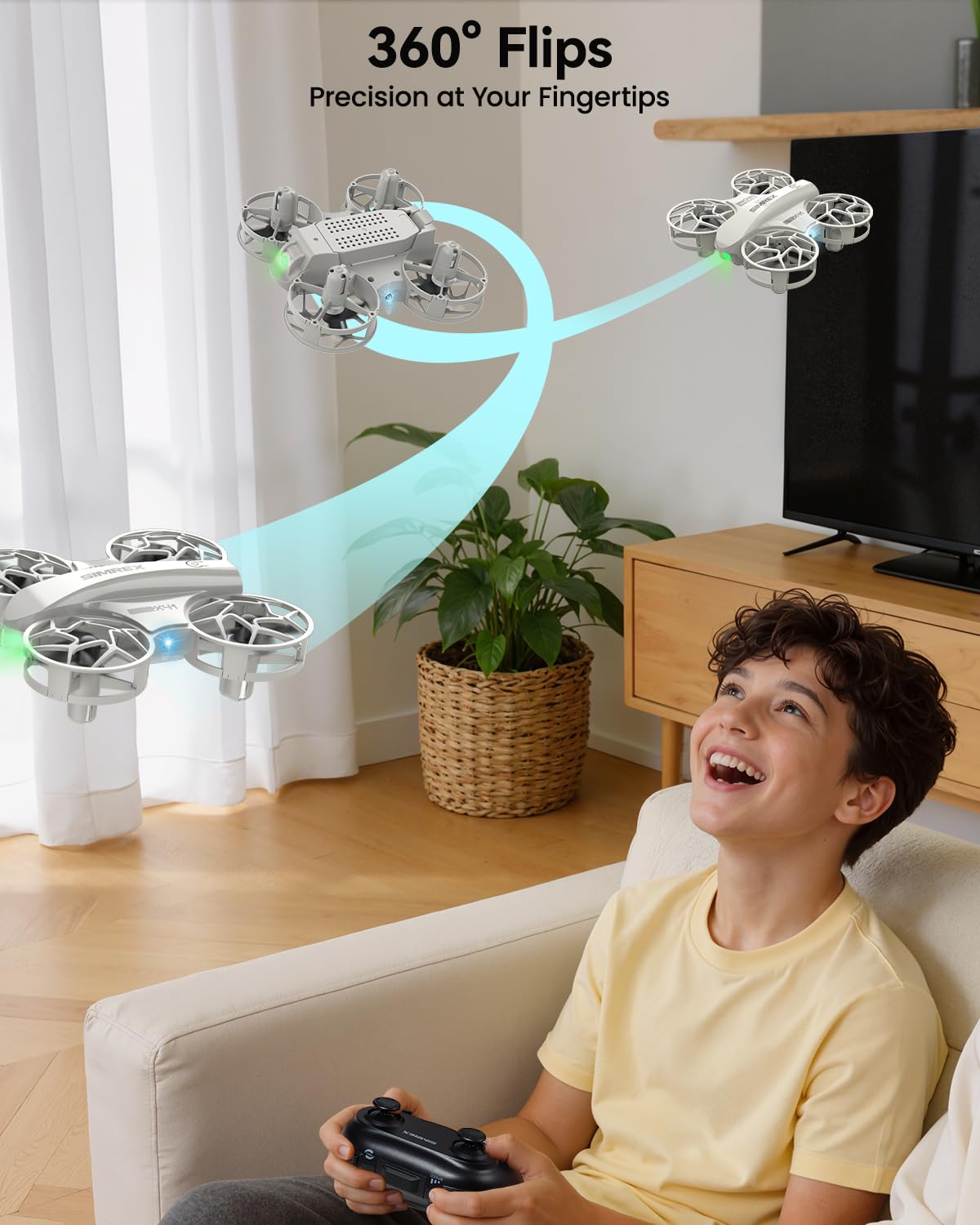 Mini Drone with 360° Flip & LED Lights, Gray P908