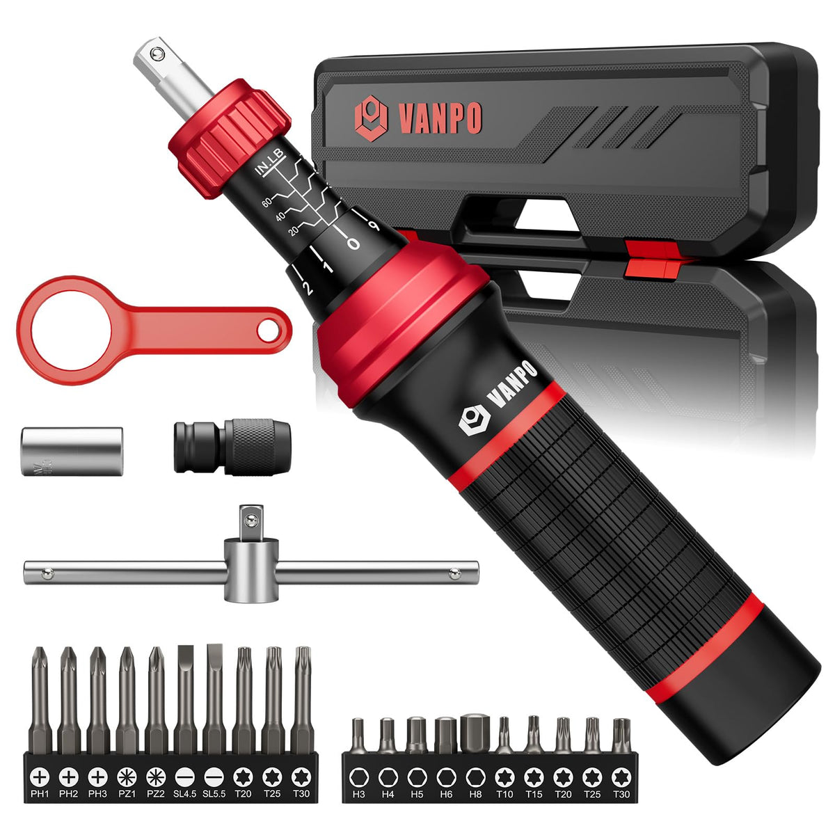 24 Pcs 10-70 Inch Pound Torque Screwdriver Set X925