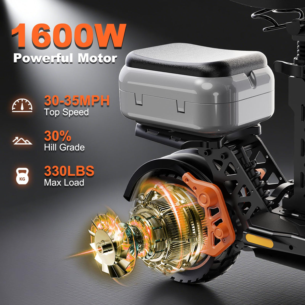 1200W Off Road Electric Scooter with Dual Suspension L6284
