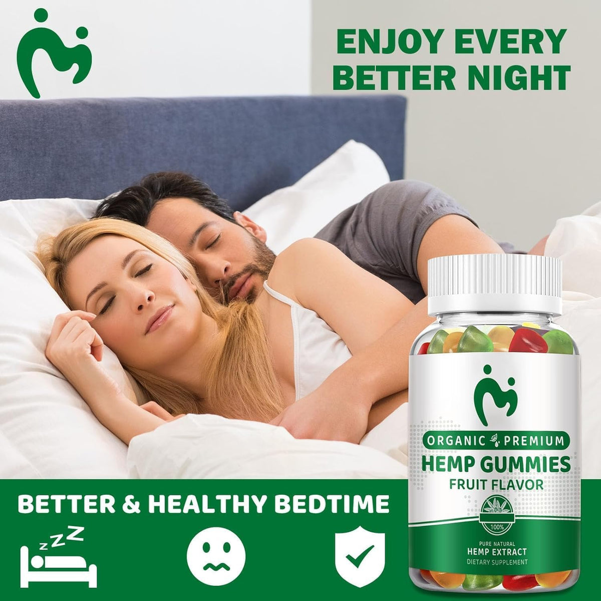 Hemp Gummies Extra Strength Vegan Low Sugar 3 Pack U458756