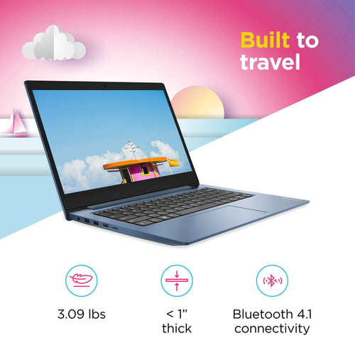 14" HD Laptop Intel Celeron N4020 4GB RAM 64GB Storage Ice Blue W914838
