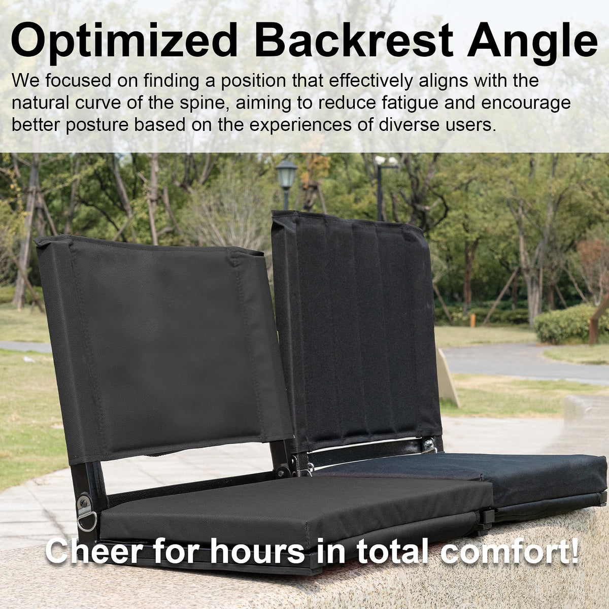 Folding Bleacher Seat with Back Support and Cushion L283906