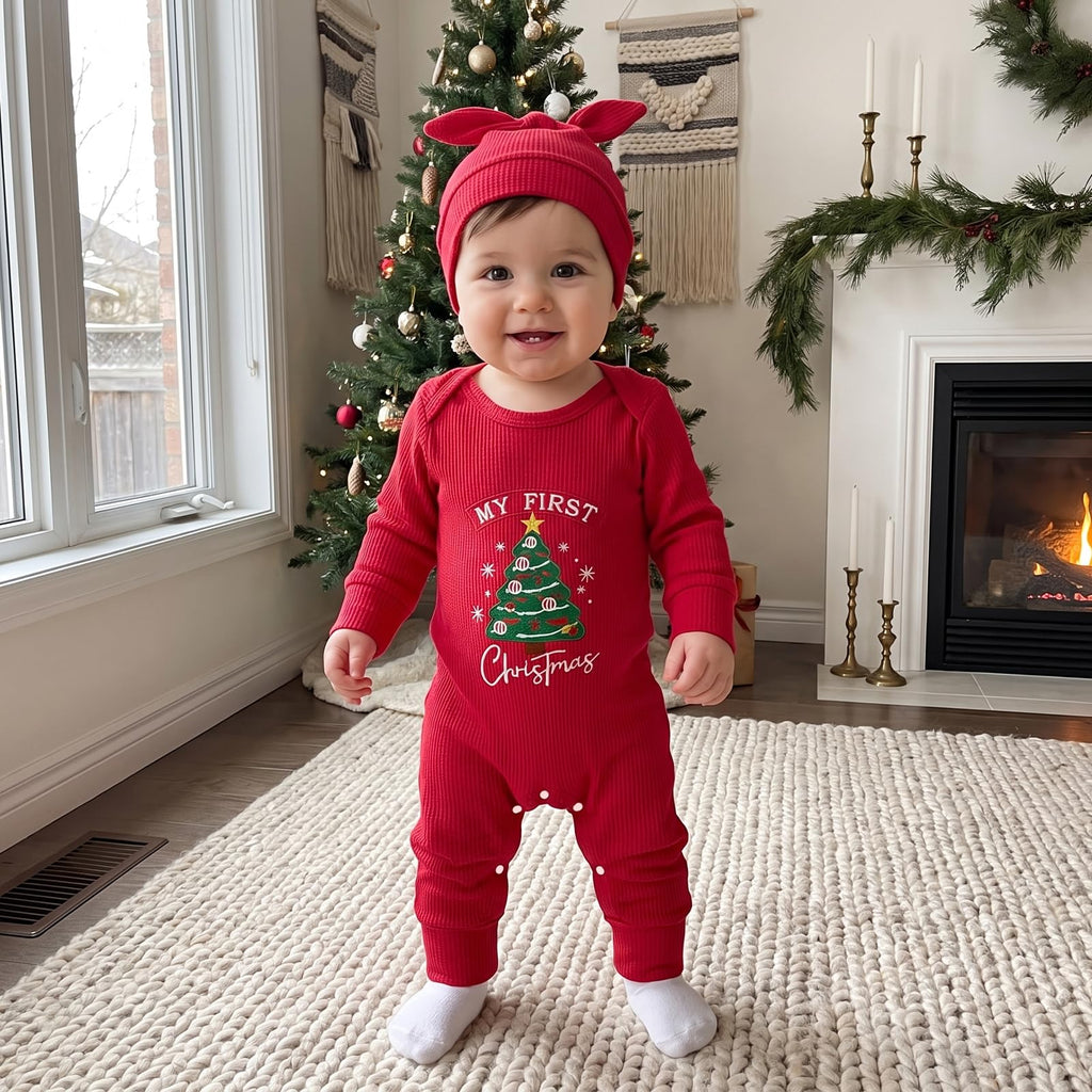 Christmas Baby Romper Jumpsuit Hat Set R463314