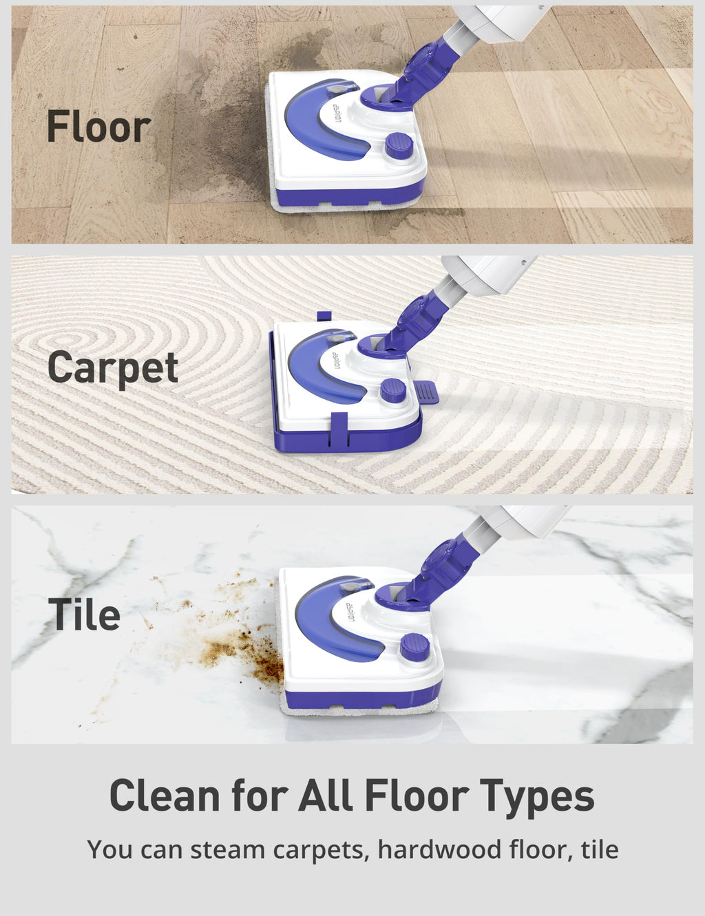 1300W Steam Mop Cleaner with 2 Washable Pads S4535