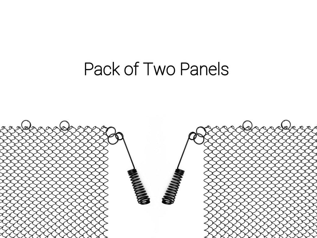 Black Fireplace Mesh Screen Curtain, Two Panels E69676