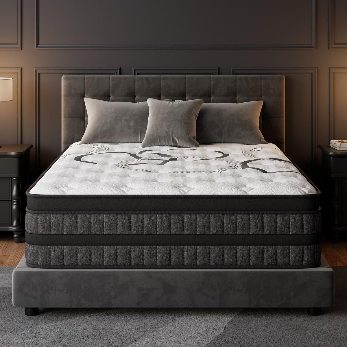 Queen 12 Inch Hybrid Euro Top Medium Firm Mattress G99399