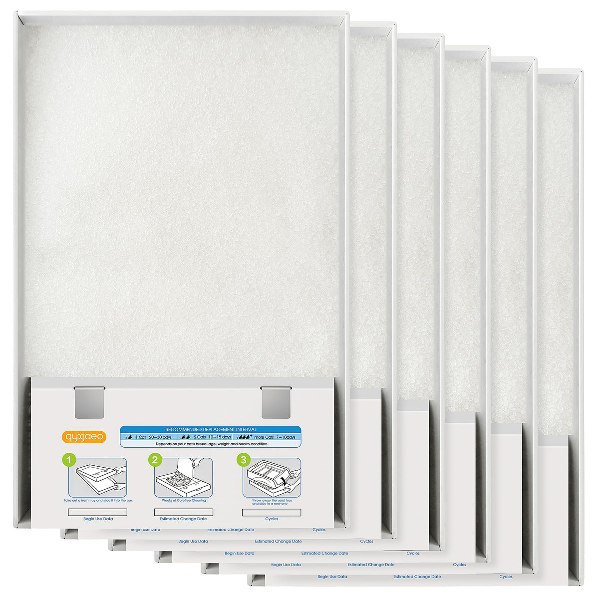 Crystal Cat Litter Tray Refill White 6-Pack C52653