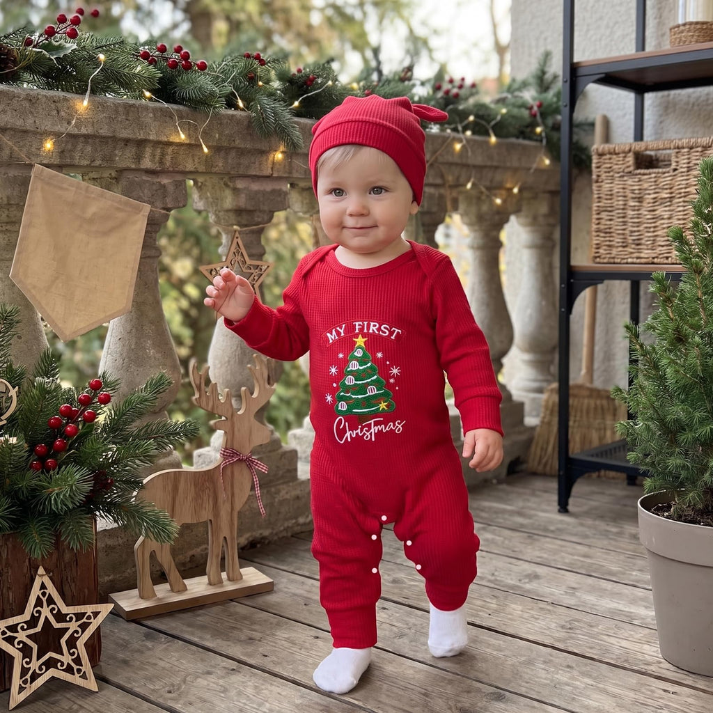 Christmas Baby Romper Jumpsuit Hat Set R463314