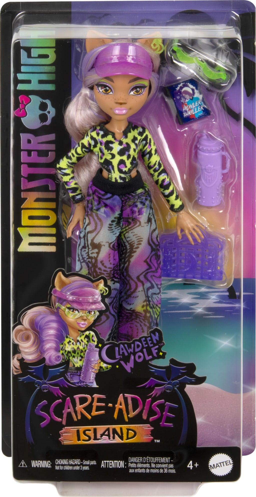 Monster High Doll with Swimsuit, Joggers & Beach Accessories F32533