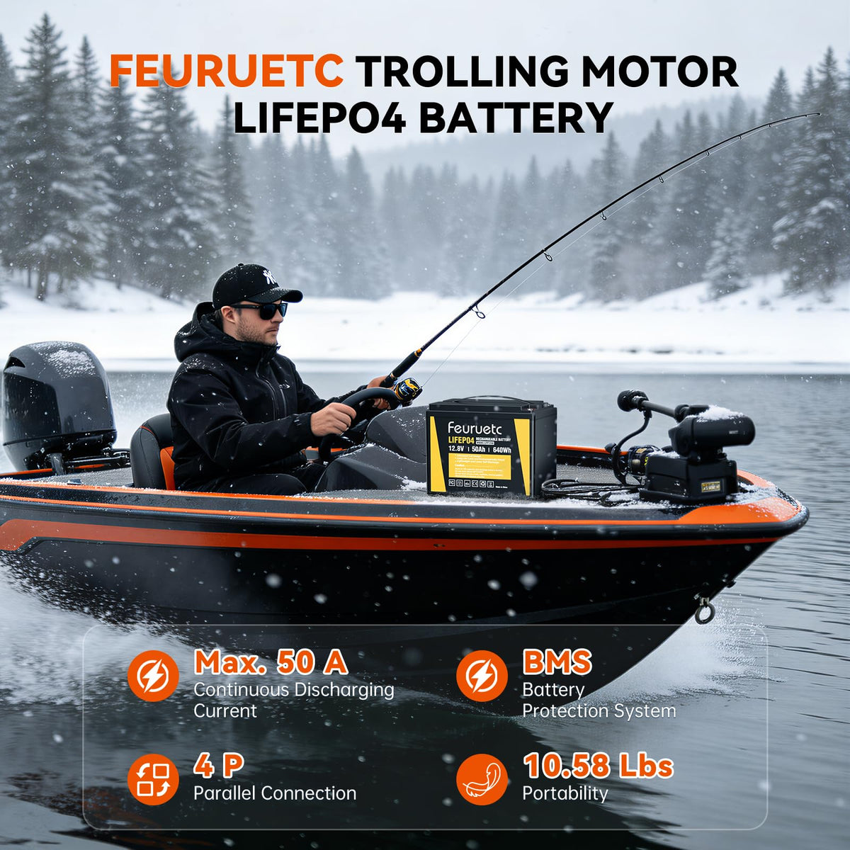 12V 50Ah LiFePO4 Lithium Battery with 50A BMS U6997